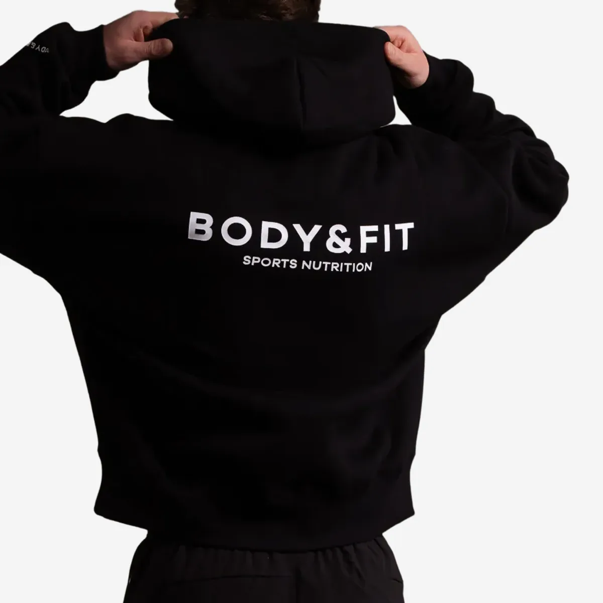 Men's Oversized Hoodie Zwart/Wit / XL – Bild 8