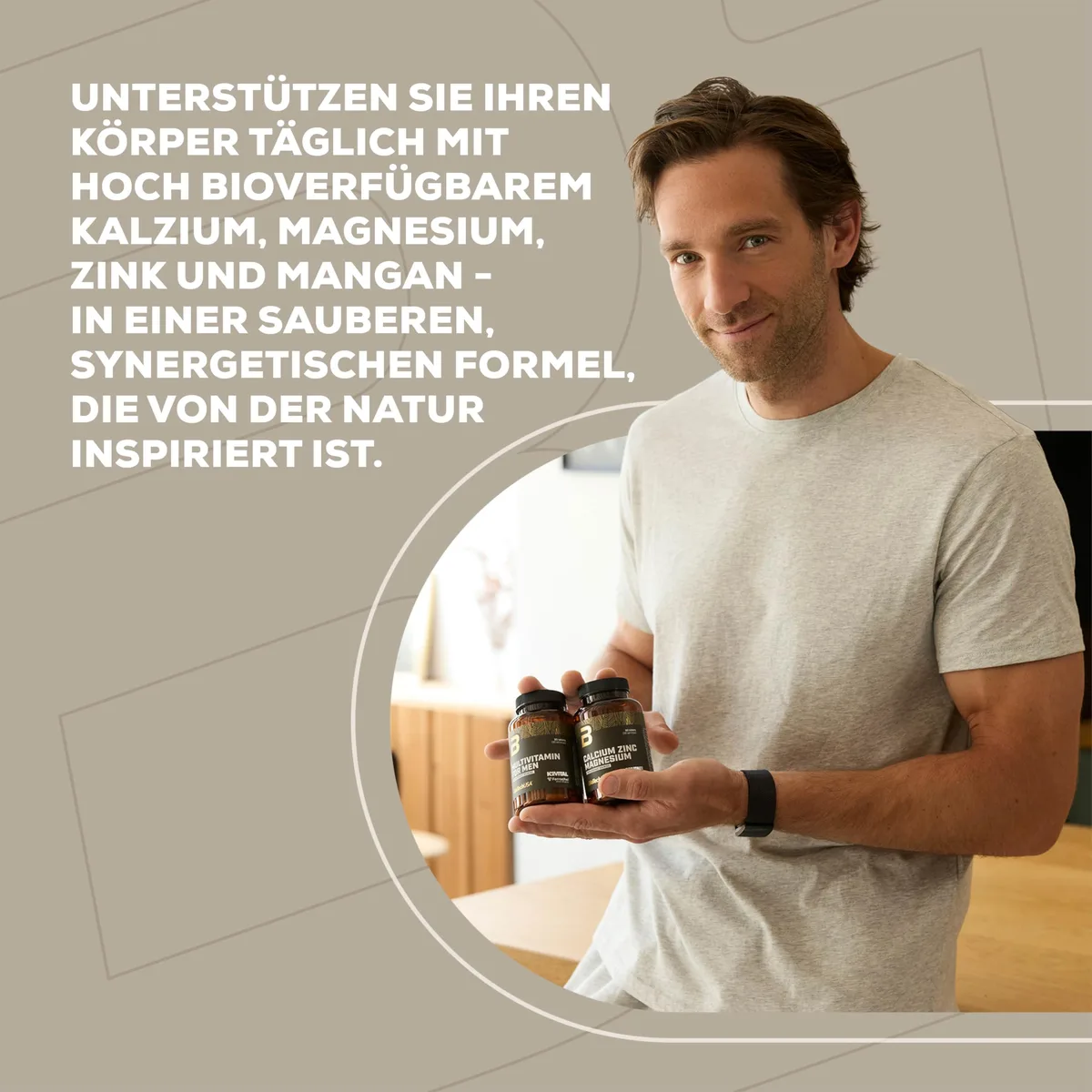 BioTechUSA Calcium Zinc Magnesium from Organic Sources | 4 Arten biologischer Mineralien | Synergistische Formel für Knochen, Muskeln, Nerven- und Immunsystem, 90 Tabletten – Bild 2