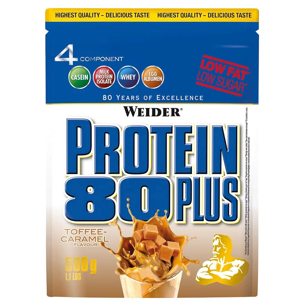 Weider Protein 80 plus 2 x 500g Beutel 2er Pack Toffee-Caramel