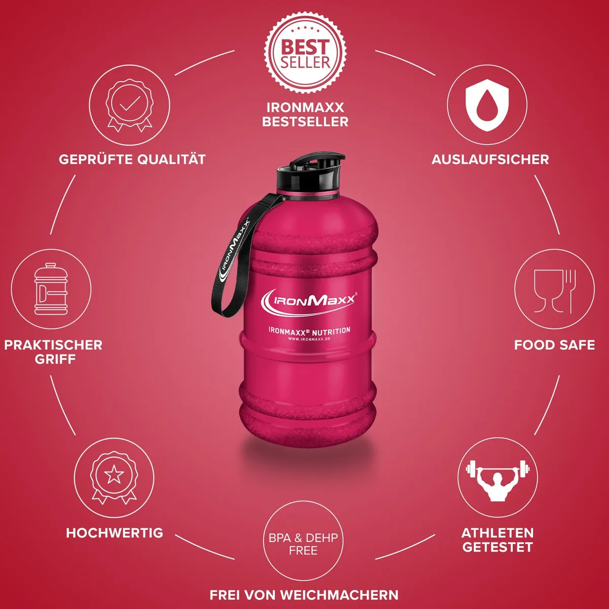 Water Gallon (2200ml) - Matt Rot – Bild 7