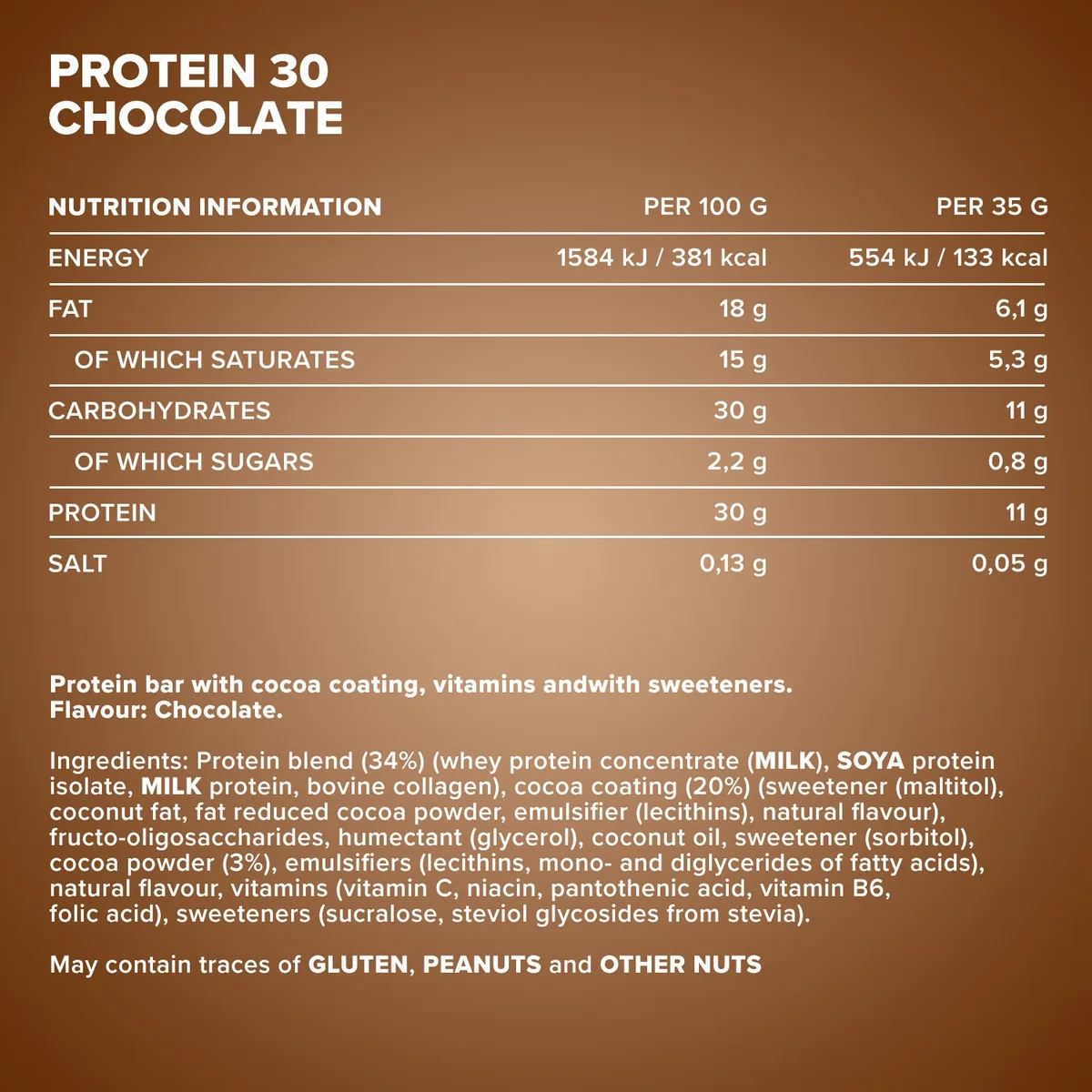 Protein 30 Protein Riegel (35g) - Schokolade – Bild 4