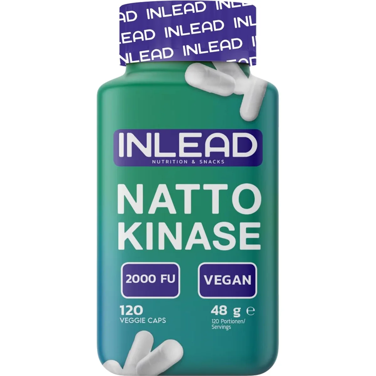 INLEAD - Nattokinase Kapseln | Unterstützung für einen optimalen Blutfluss und Kreislauf - 120 Kapseln