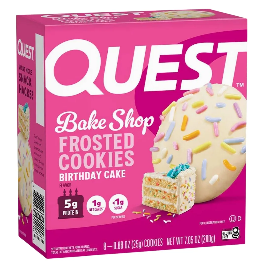 Quest Nutrition Frosted Cookies - (MHD-Ware) - 8x25g im Karton