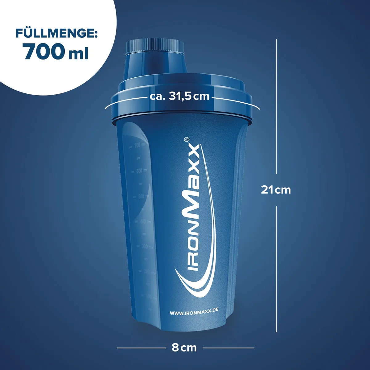 Shaker (700ml) - Dunkelblau – Bild 3