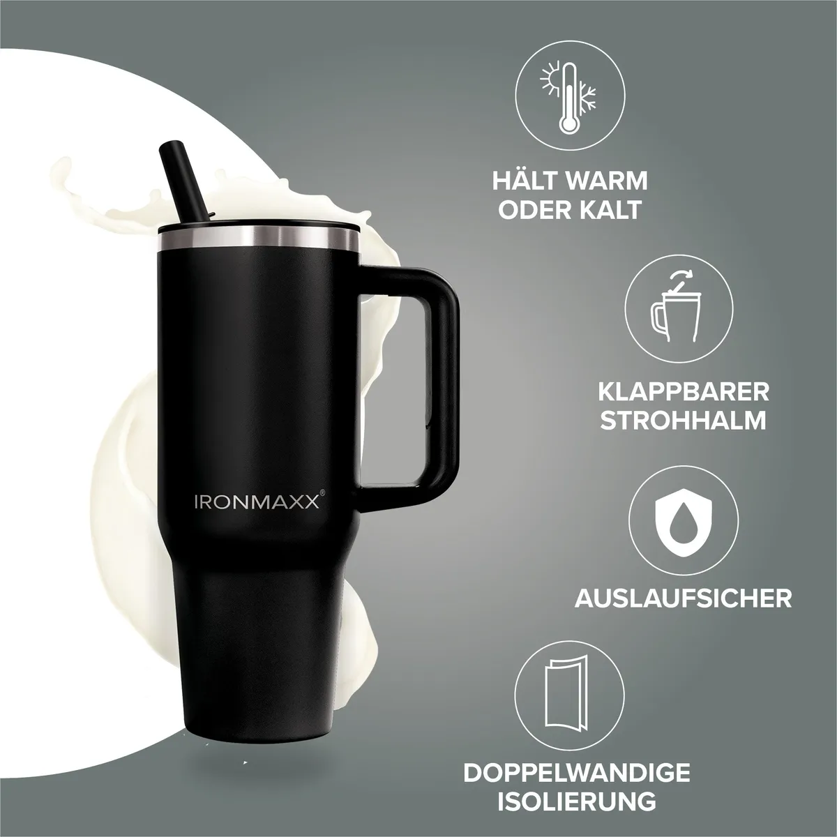 IronMaxx Cup V4.0 (1200ml) - Deep Black – Bild 2