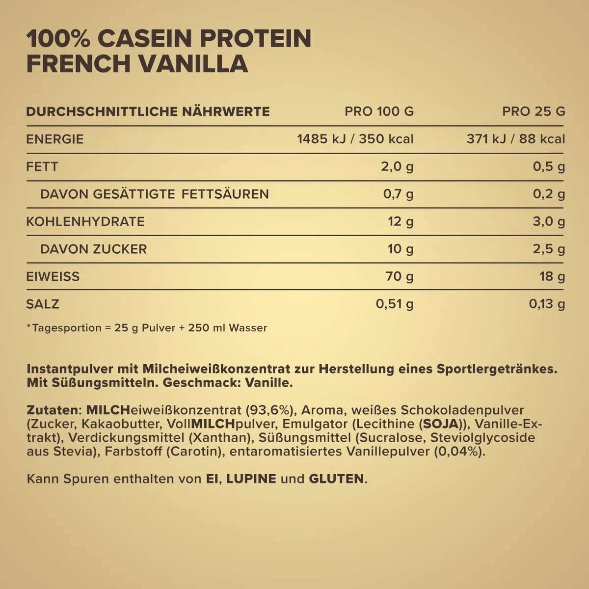 100% Casein Protein (2000g) - Vanille – Bild 4