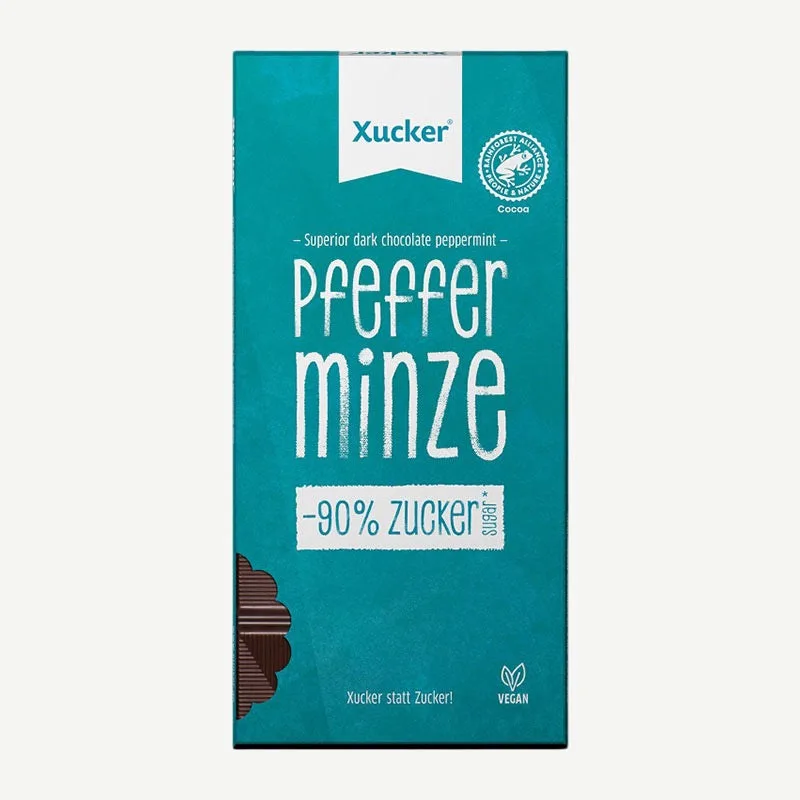 Xucker Edelbitter-Schokolade Pfefferminze Pfefferminze / 3 x 80 g – Bild 2