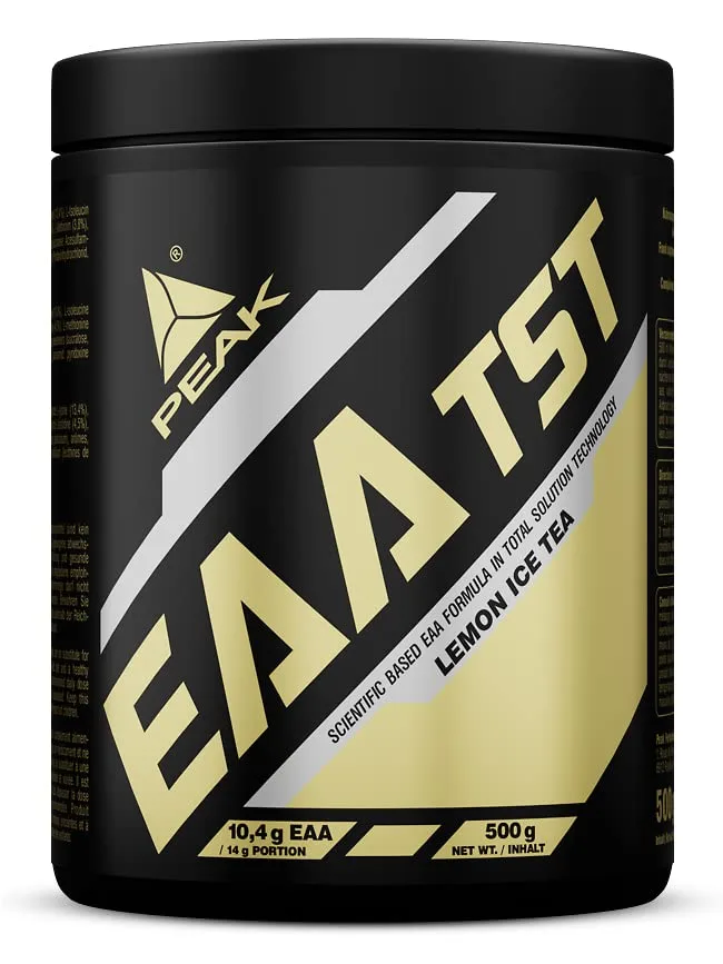 PEAK EAA - TS-Technology - 500g Geschmack Lemon Ice Tea I Pulver I alle essentiellen Aminosäuren I Muskelaufbau I schnell resorbierbar I vegan I B - Vitamine