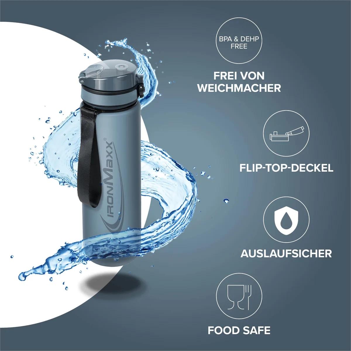 Sport Water Bottle (1000ml) - Kyanite Blue – Bild 2