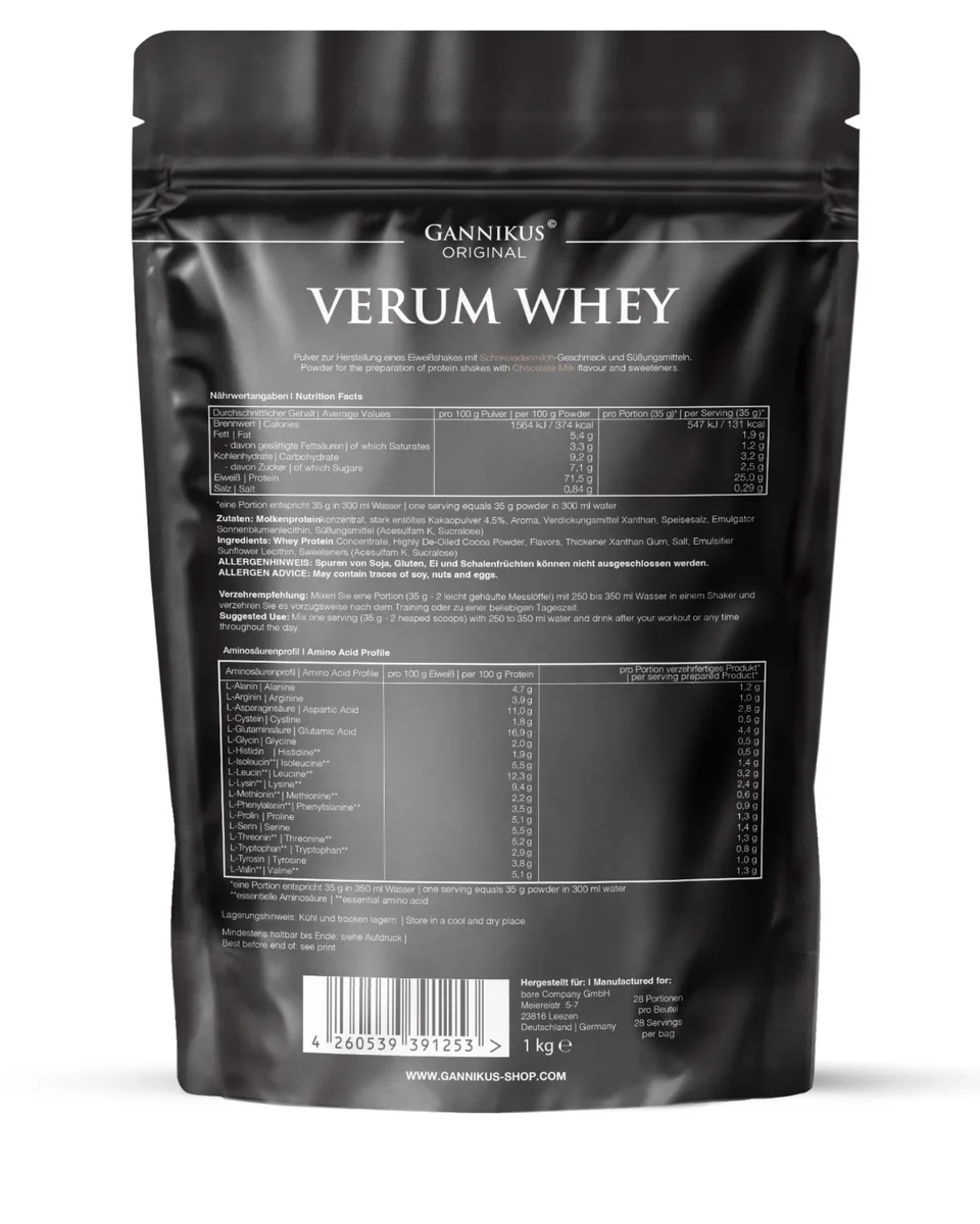 VERUM WHEY PROTEIN - 1kg Erdbeermilch – Bild 4