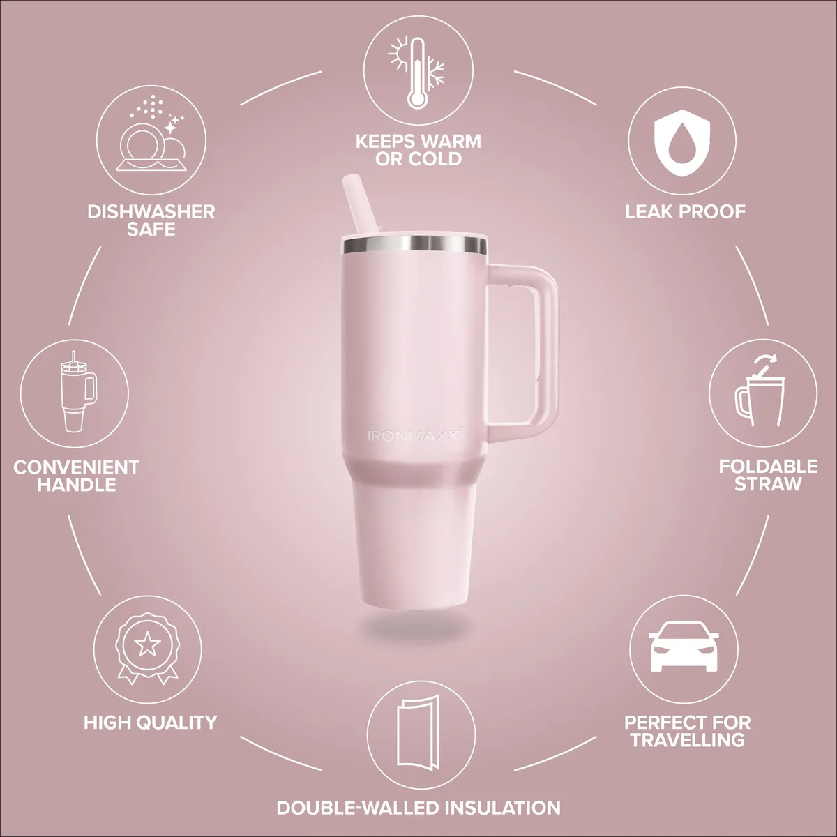 IronMaxx Cup V4.0 (1200ml) - Rose – Bild 8