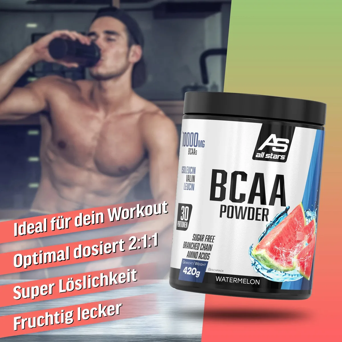 BCAA Powder (420g) Watermelon – Bild 2