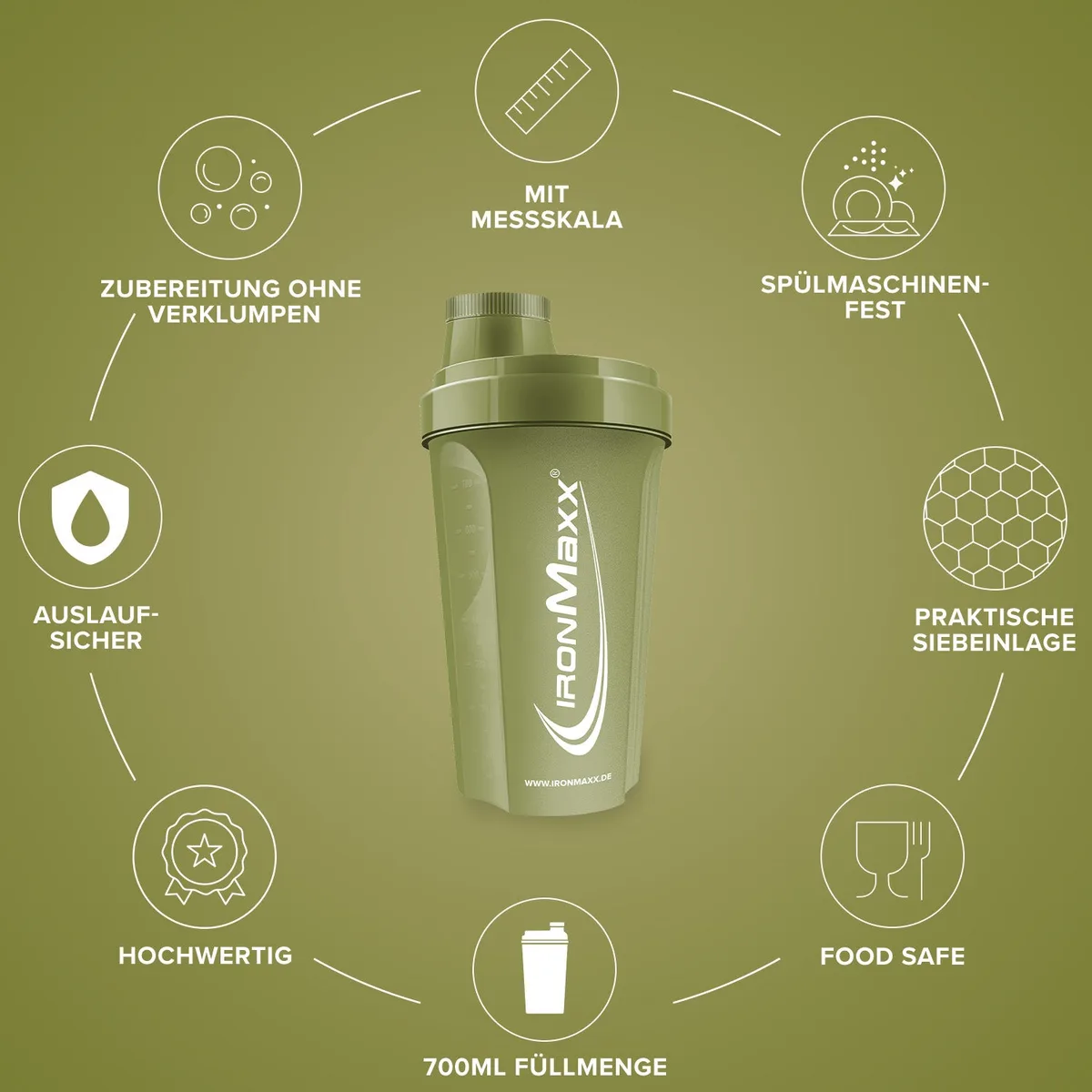 Shaker (700ml) - Navy Green – Bild 4