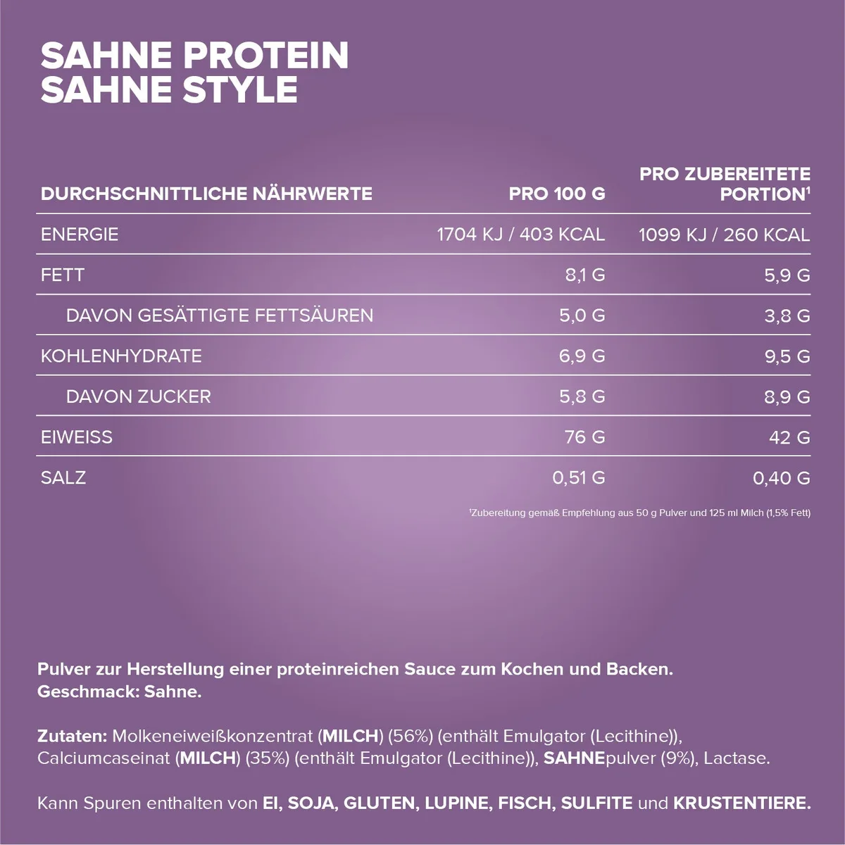 Sahne Protein (300g) - Sahne – Bild 4