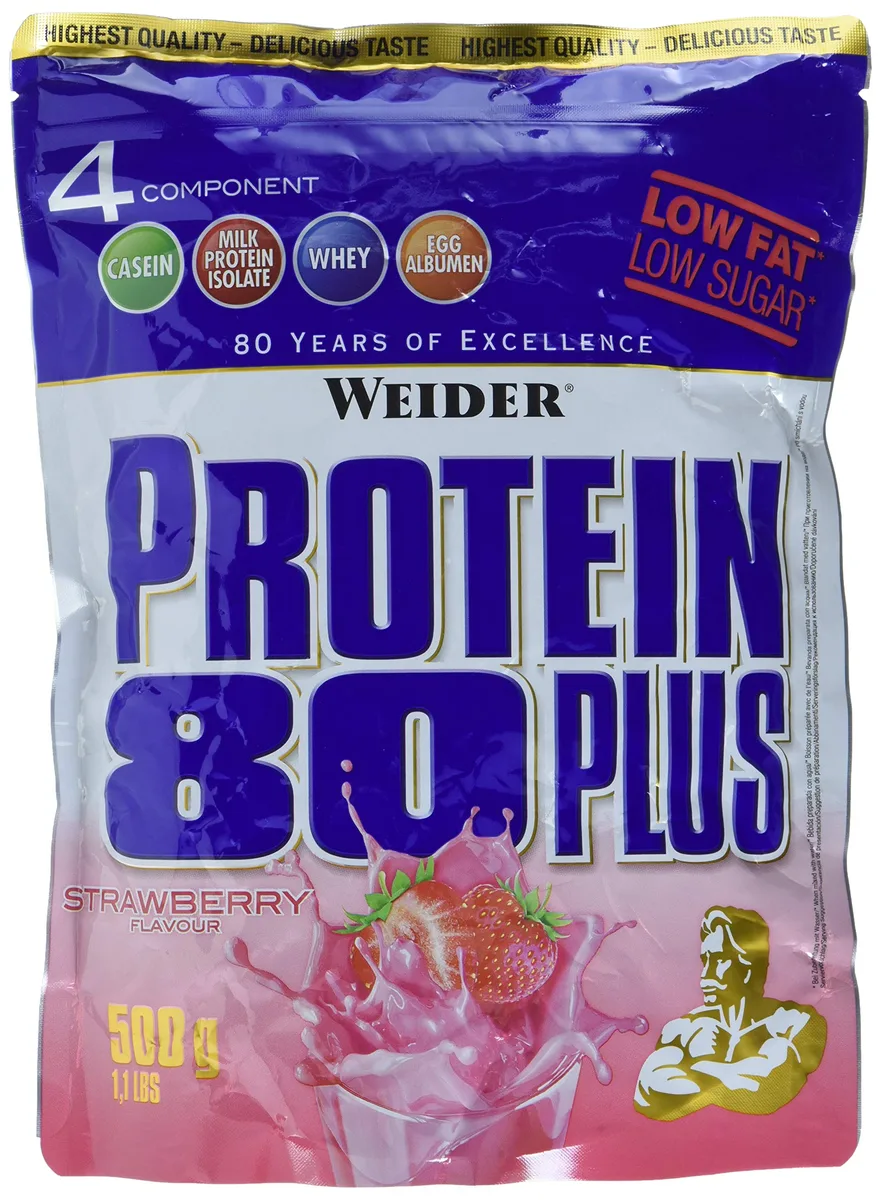 Weider Protein 80 plus 2 x 500g Beutel 2er Pack Erdbeere