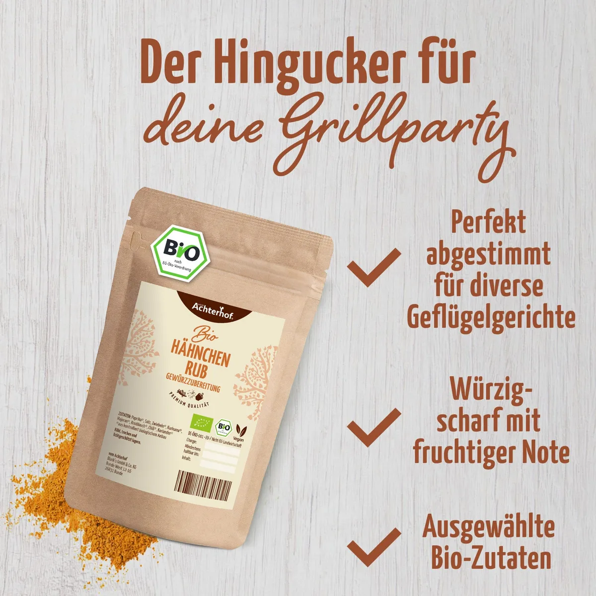 Hähnchen Rub Gewürzzubereitung Bio (100g) – Bild 5