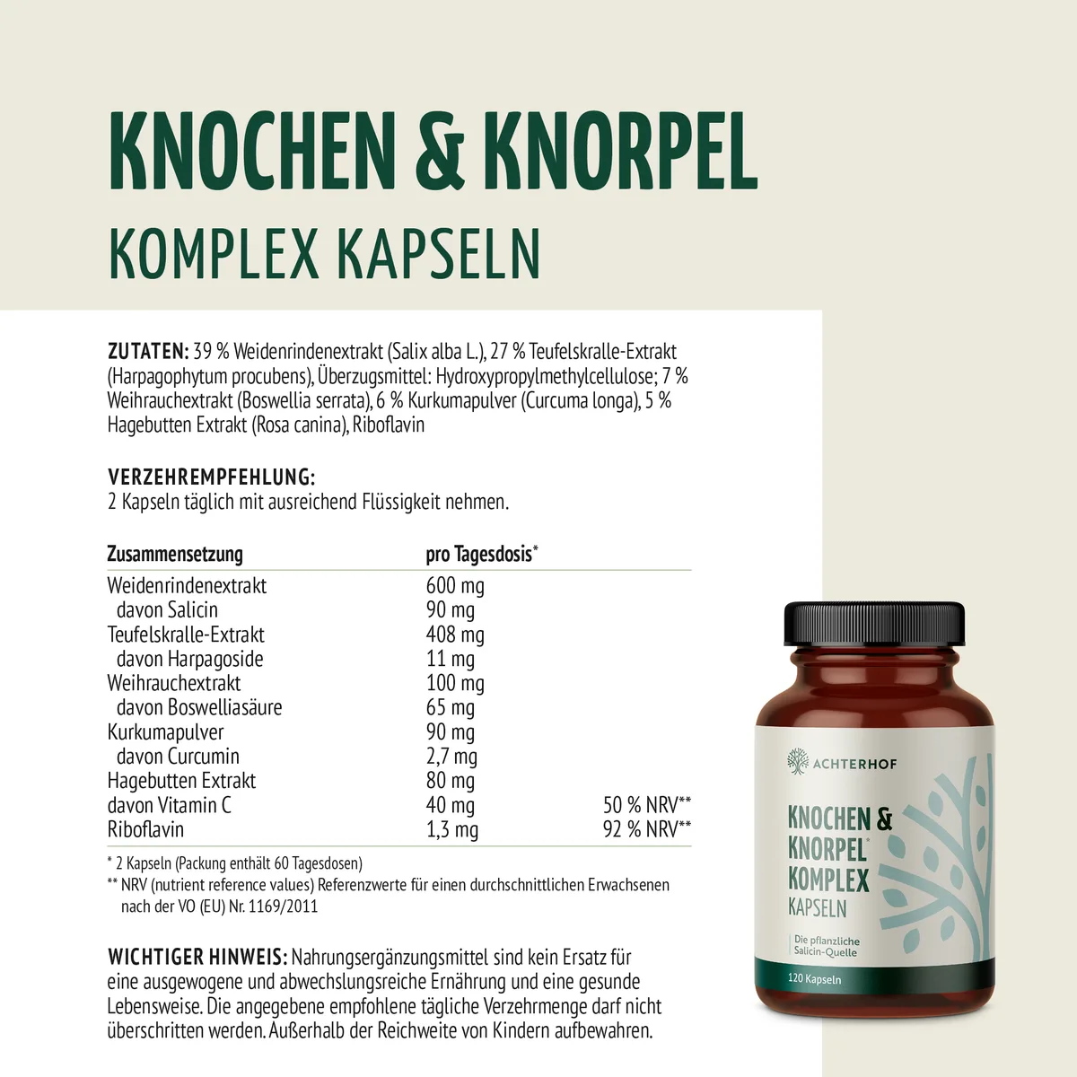 Knochen & Knorpel Komplex (120 Kapseln) – Bild 6