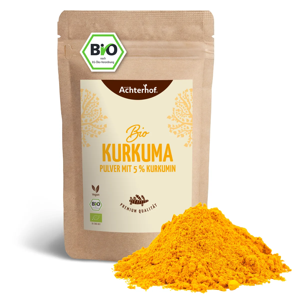 Bio Kurkuma Pulver 5% Curcumin (250g) – Bild 2