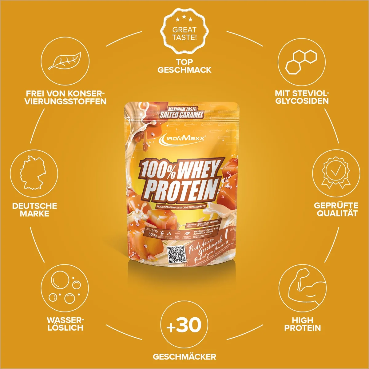100% Whey Protein (500g) - Salted Caramel – Bild 5