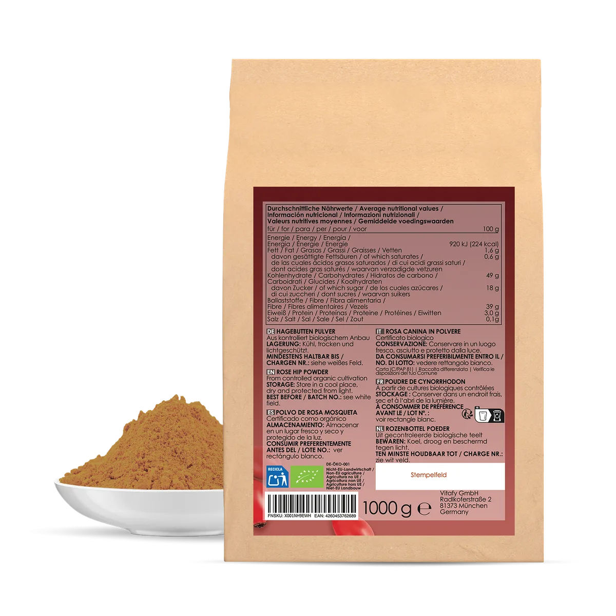 Hagebuttenpulver bio (1000g) – Bild 2