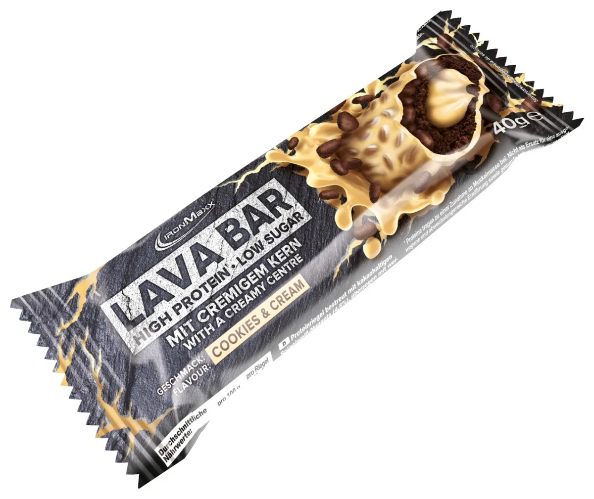 Lava Bar Protein Riegel (18x40g) - Cookies and Cream – Bild 2