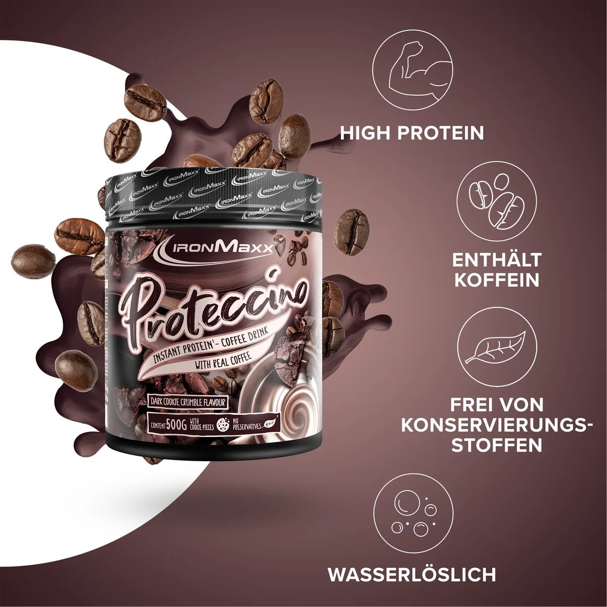 Proteccino (500g) - Dark Cookie Crumble – Bild 2