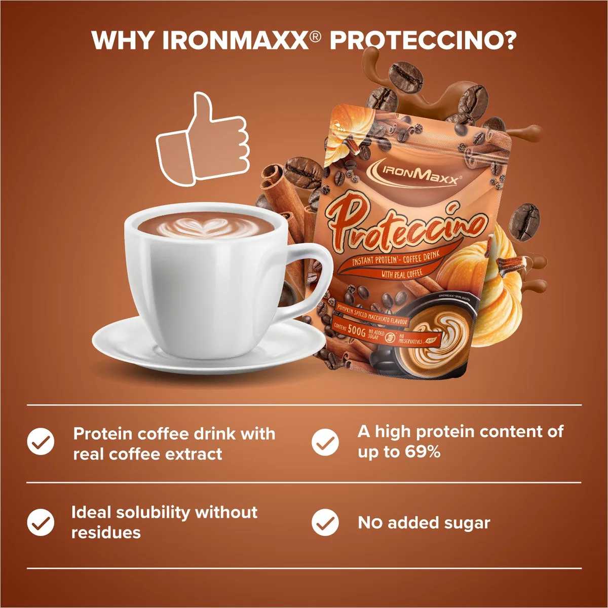 Proteccino Plant (500g) - Pumpkin Spiced Macchiato – Bild 8