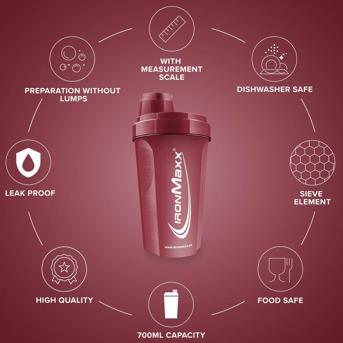 Shaker (700ml) - Cozy Red – Bild 8