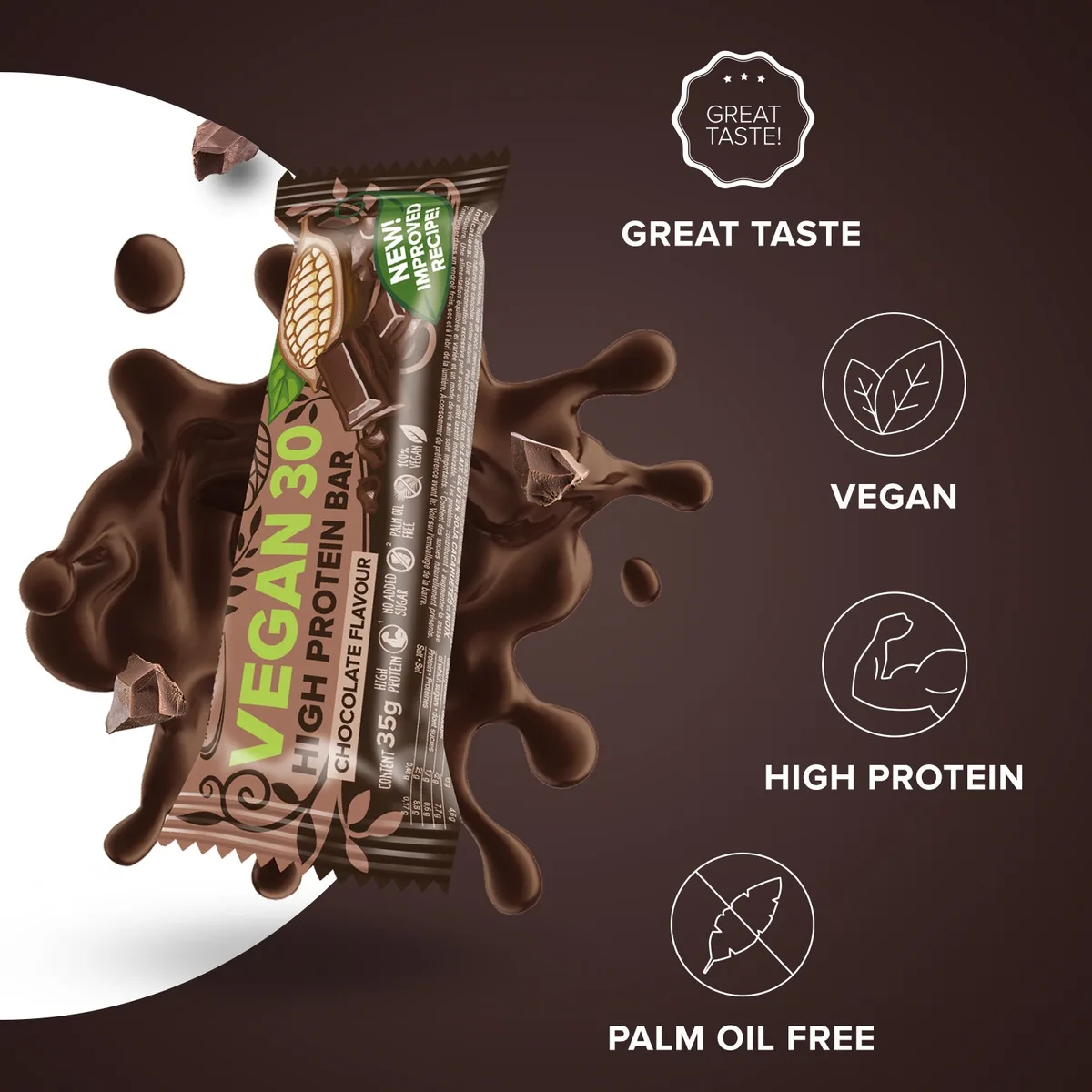 Vegan 30 Protein Riegel (35g) - Schokolade – Bild 7