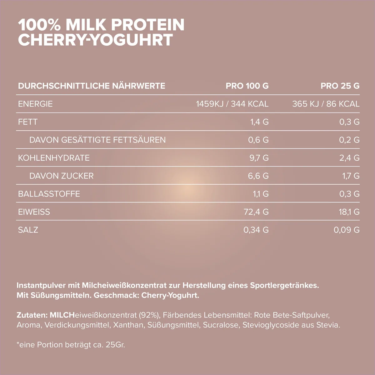 100% Milk-Protein (500g) - Cherry Yoghurt – Bild 5
