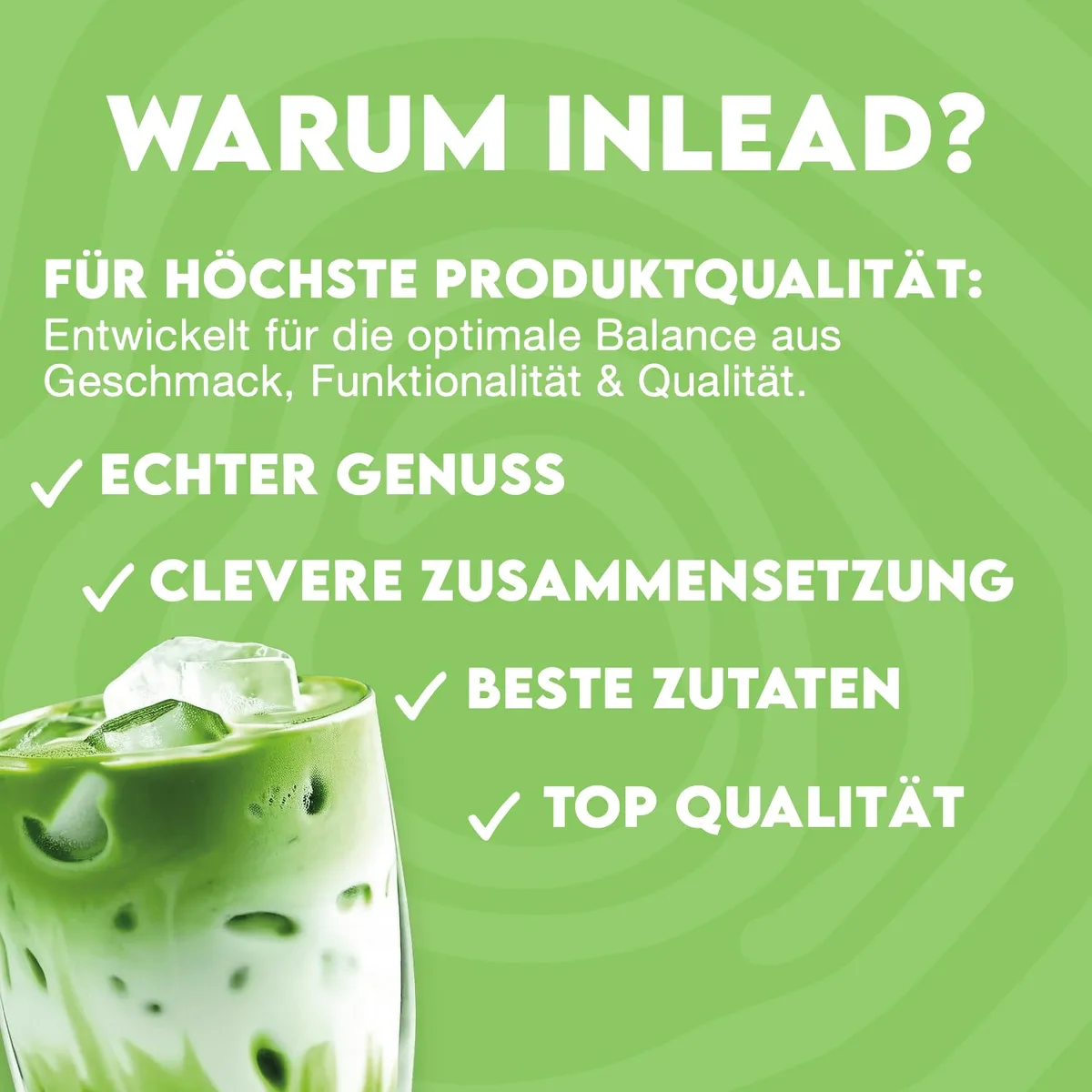 INLEAD - Protein Iced Matcha | 21g Protein pro Portion mit echtem Matcha | Cremig löslicher Proteinshake ohne Zuckerzusatz | Ideal für Alltag & Sport | Proteinpulver - 300g – Bild 5