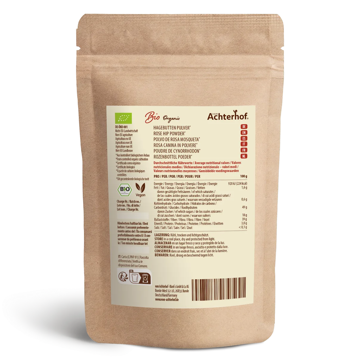 Bio Hagebutten Pulver (1000g) – Bild 3