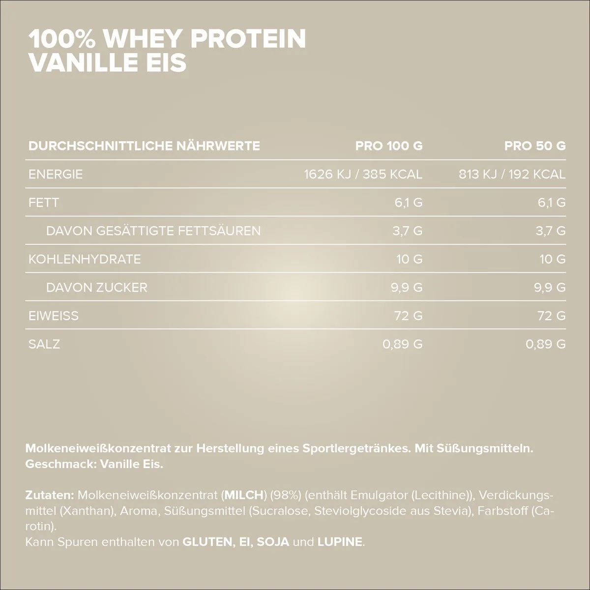 100% Whey Protein (900g) - Vanilla Ice Cream – Bild 4