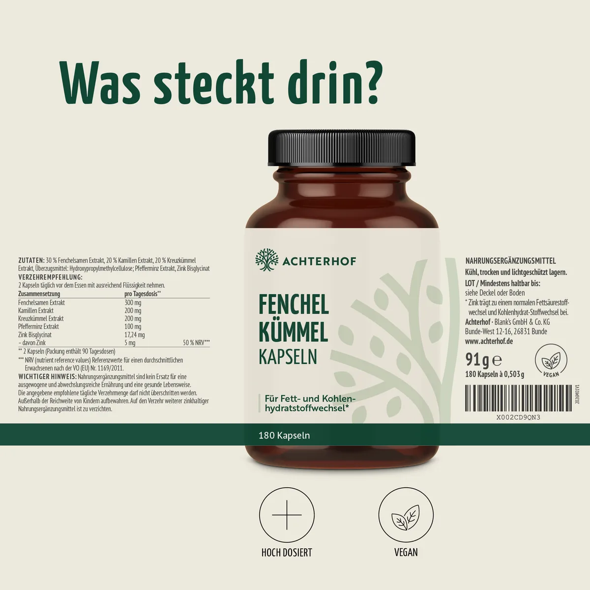 Fenchel Kümmel Kapseln (180 Kapseln) – Bild 7