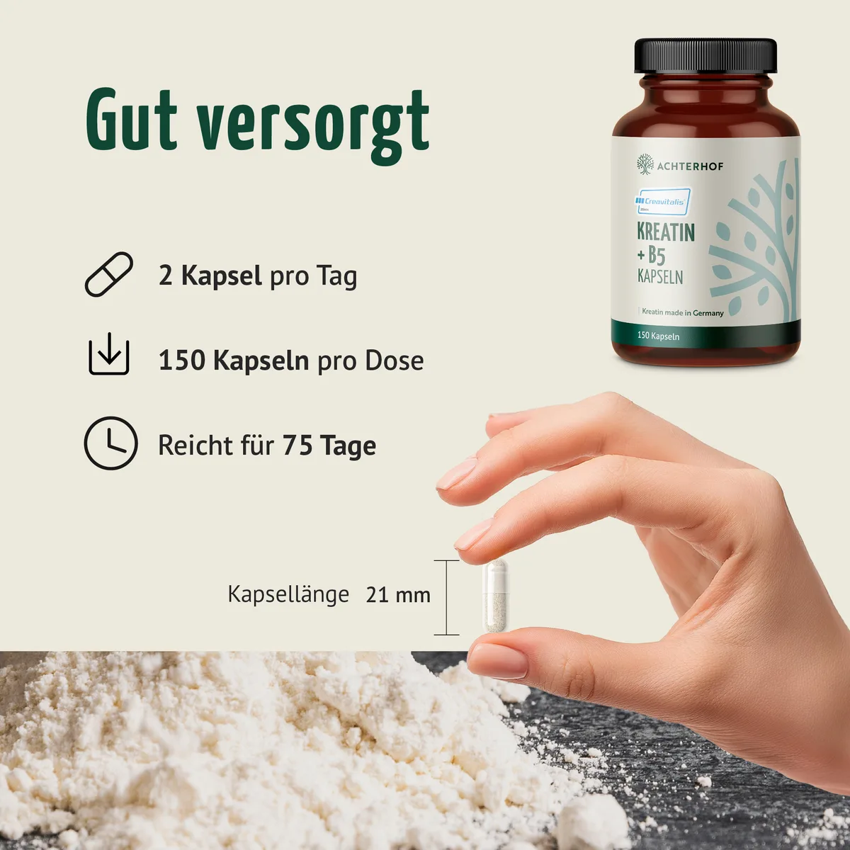 Creavitalis® Kreatin+B5 Kapseln (150 Kapseln) – Bild 4