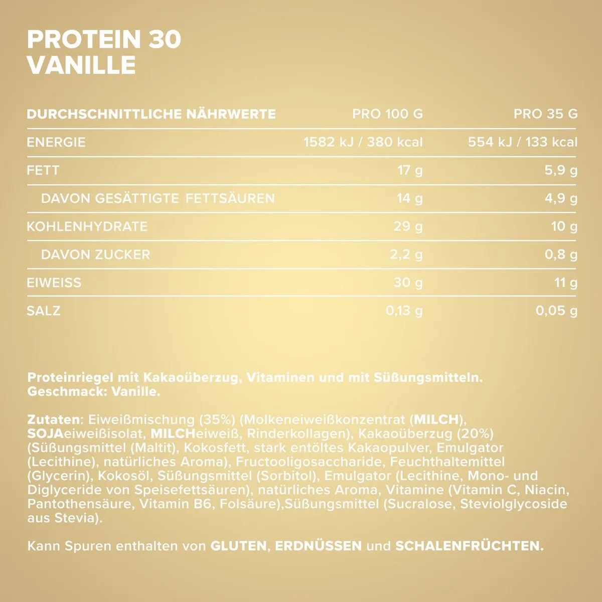 Protein 30 Protein Riegel (24x35g) - Vanille – Bild 4