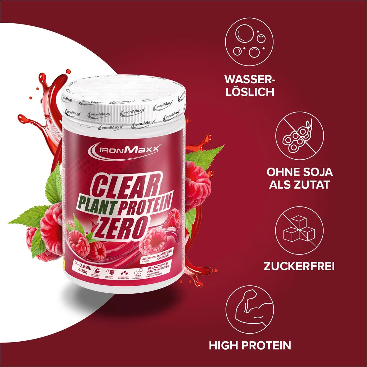 Clear Plant Protein ZERO (400g) - Raspberry – Bild 7