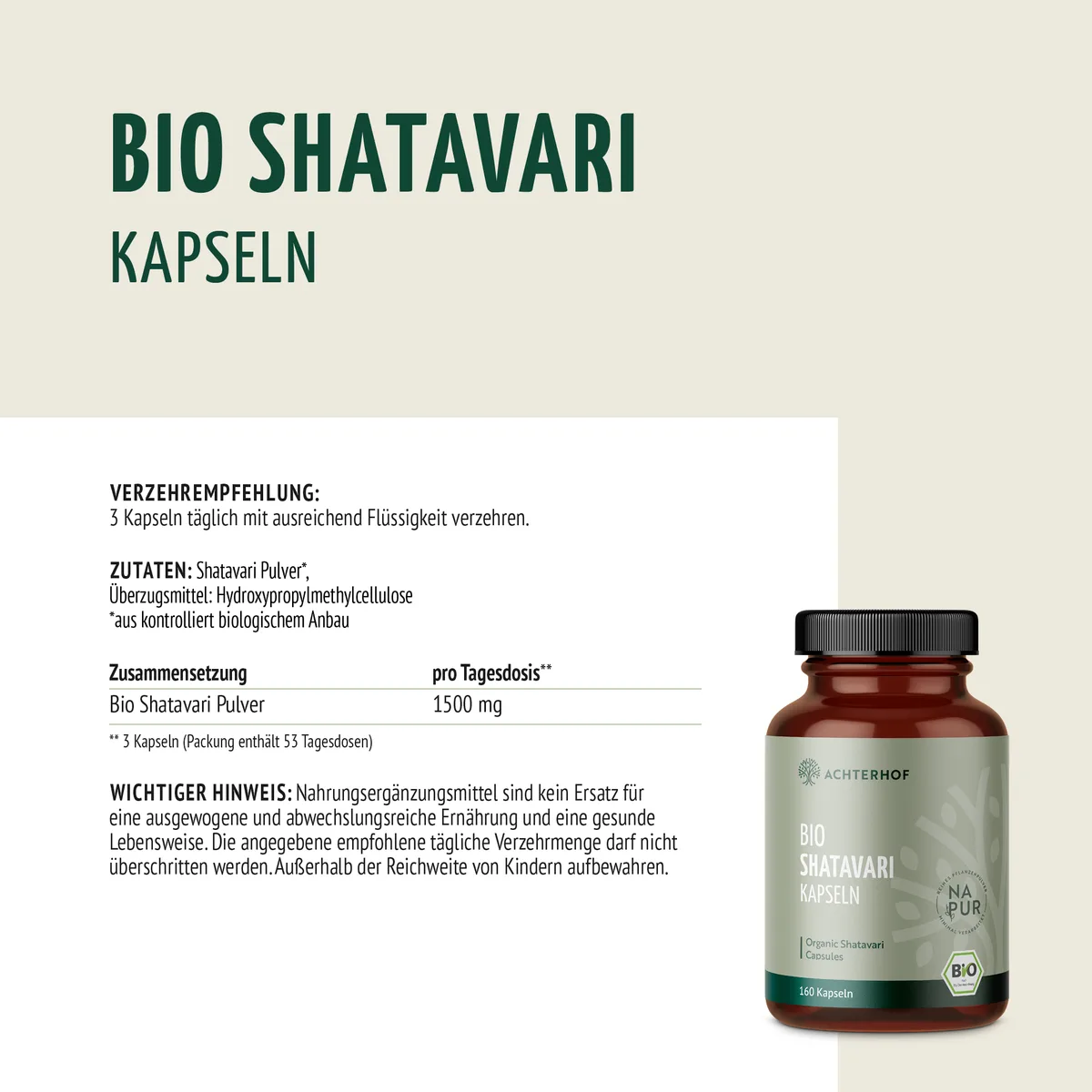 Shatavari Kapseln Bio (160 Kapseln) – Bild 8