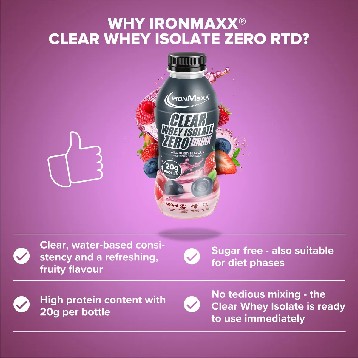 Clear Whey Isolate RTD (500ml) - Wild Berries – Bild 8