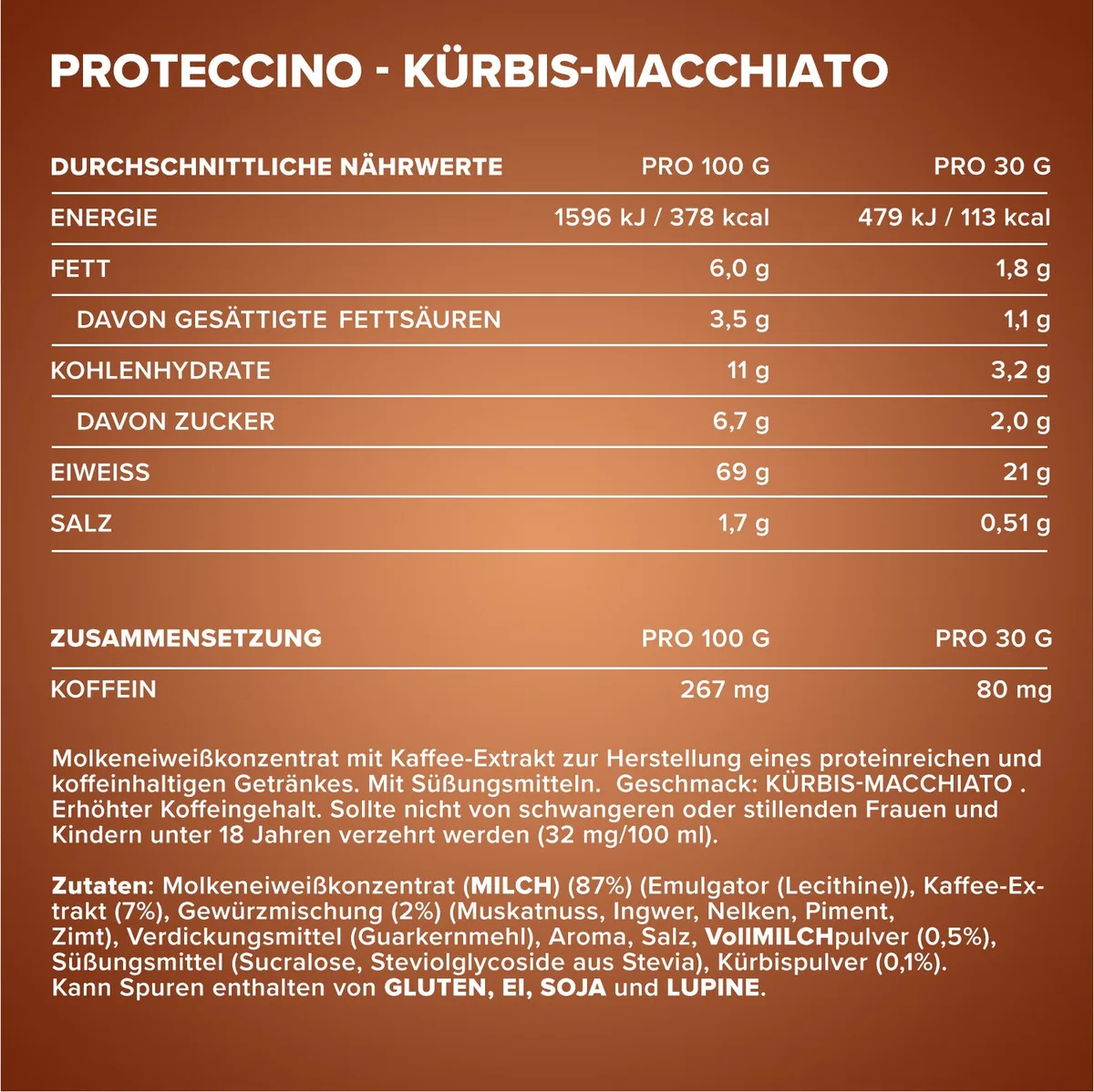 Proteccino Plant (500g) - Pumpkin Spiced Macchiato – Bild 4