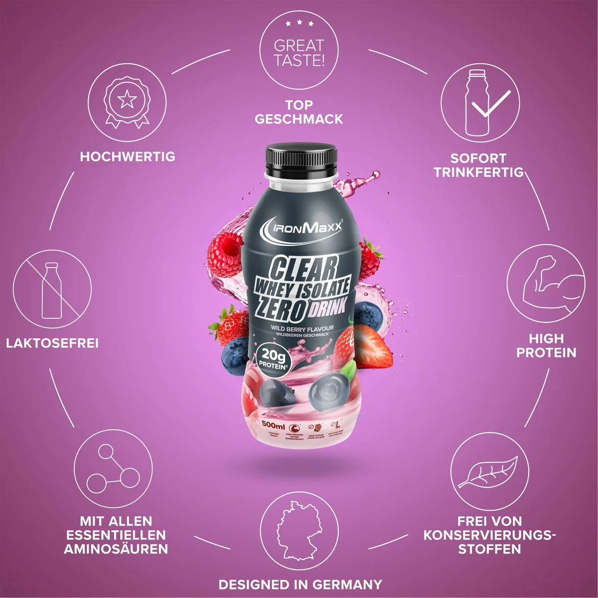 Clear Whey Isolate RTD (500ml) - Wild Berries – Bild 5