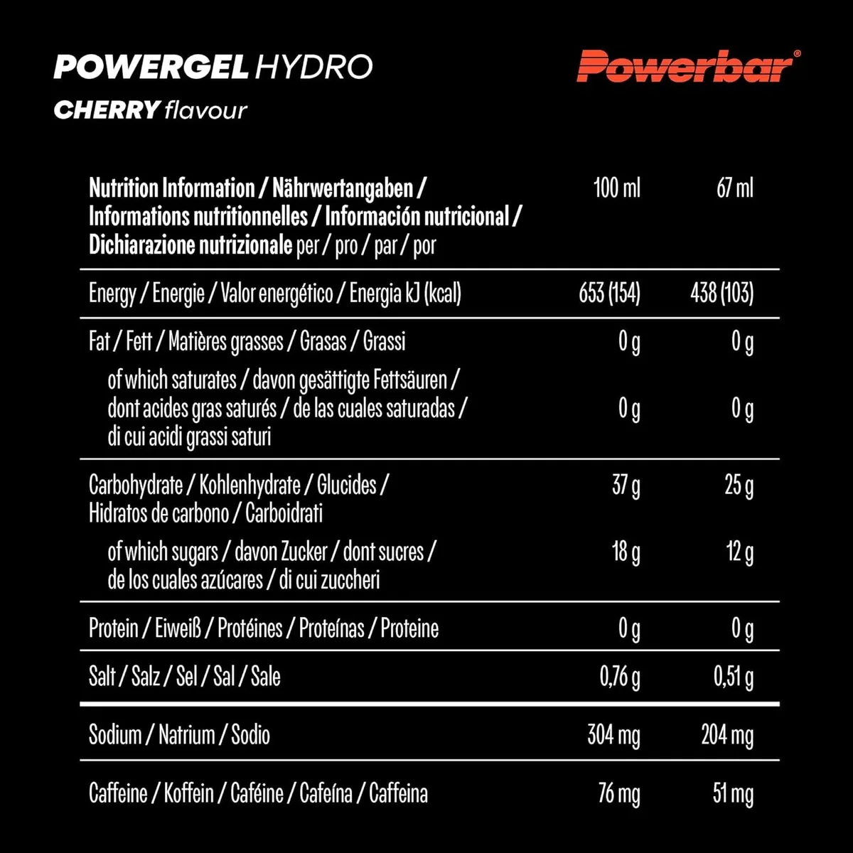 PowerGel Hydro (24x67g) Cola mit Koffein – Bild 6