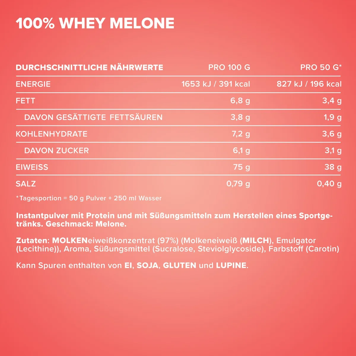 100% Whey Protein (500g) - Melone – Bild 4