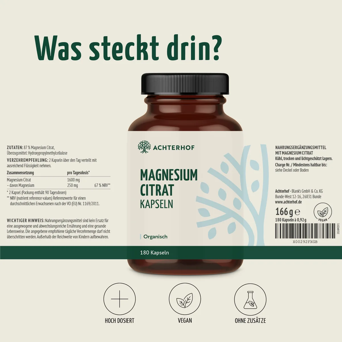 Magnesiumcitrat Kapseln (180 Kapseln) – Bild 8