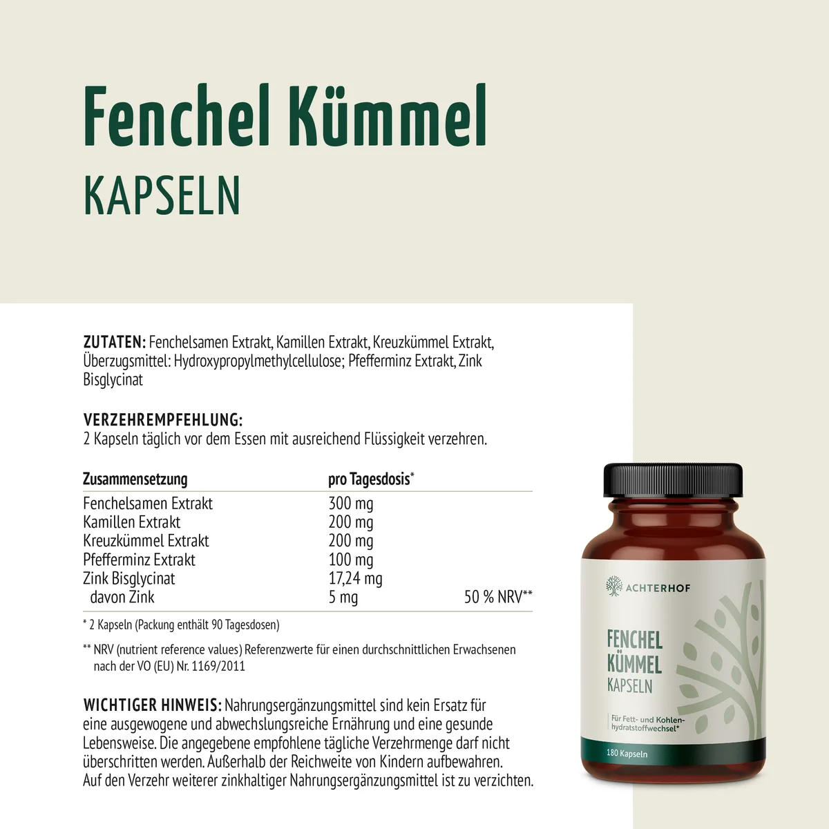 Fenchel Kümmel Kapseln (180 Kapseln) – Bild 6