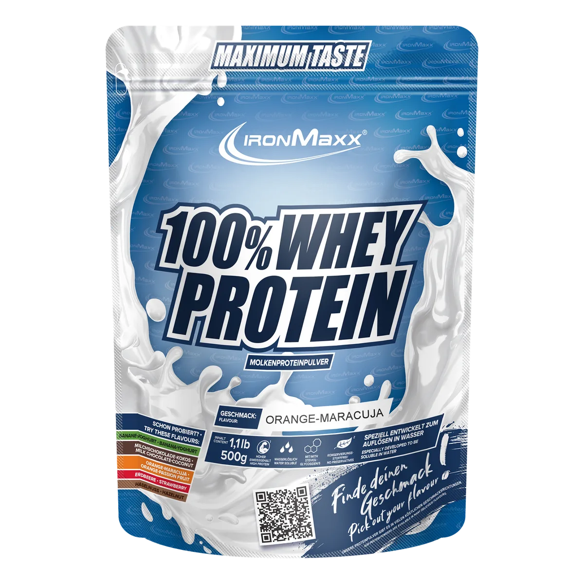 100% Whey Protein (500g) - Orange Maracuja – Bild 2