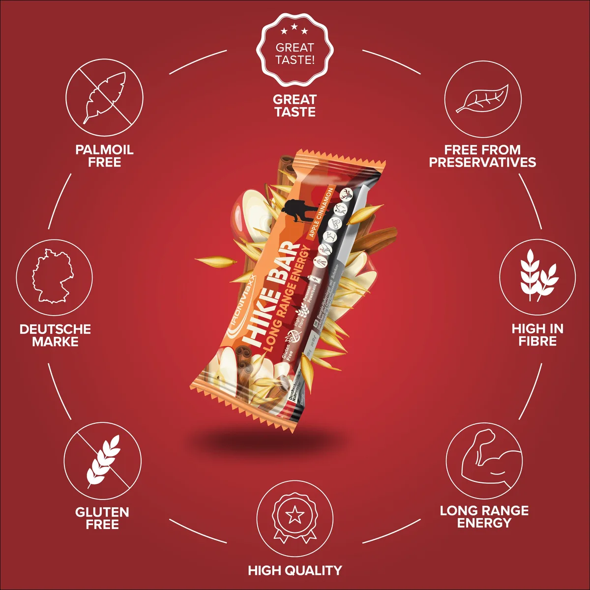 Hike Bar (12x60g) - Apple Cinnamon – Bild 6
