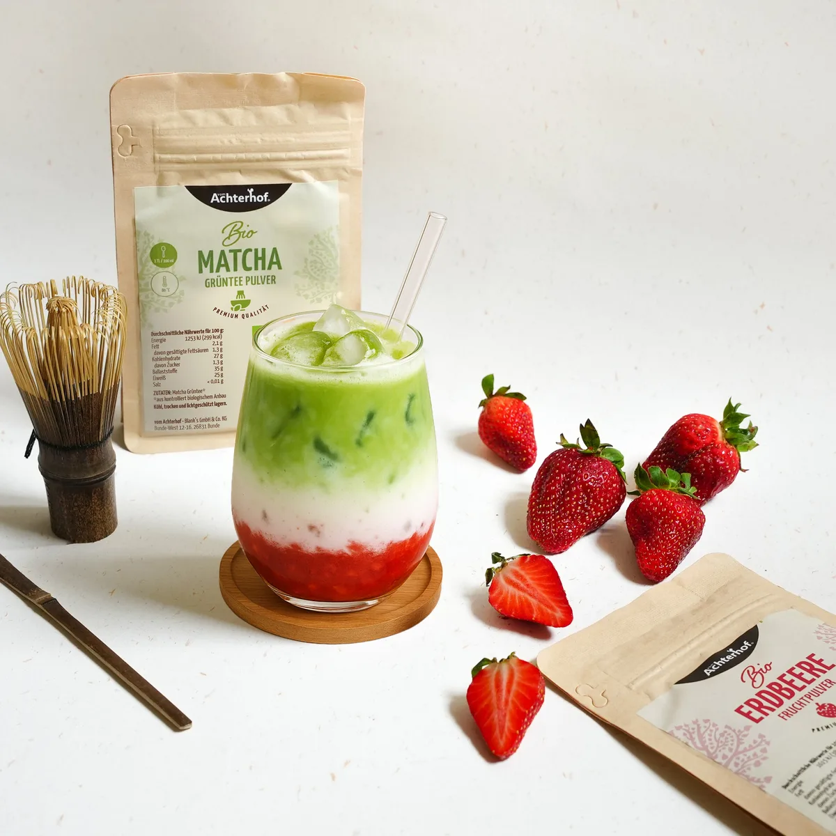 Bio Strawberry Matcha Latte Set – Bild 2