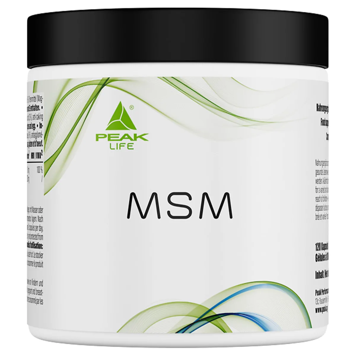 PEAK MSM - 120 Kapseln I 40 Portionen mit reinem Methylsulfonylmethan (MSM) und Vitamin C (Ascorbinsäure) | hochwertige Kombination in praktischer Kapselform