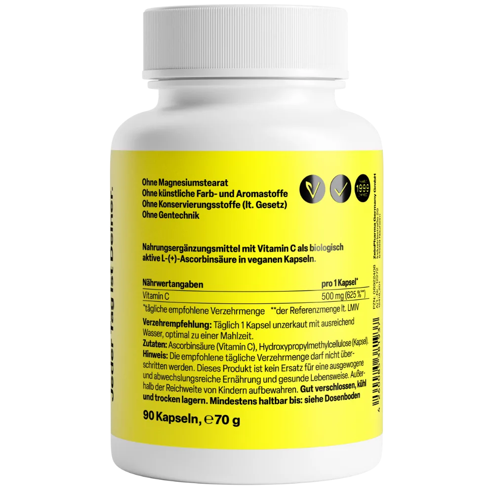 Vitamin C Kapseln 500mg (90 Kapseln) – Bild 2